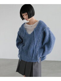 2WAYフリンジメランジLS LOWRYS FARM ローリーズファーム トップス ニット ブラウン ブルー グレー ホワイト グリーン ピンク オレンジ【送料無料】[Rakuten Fashion]