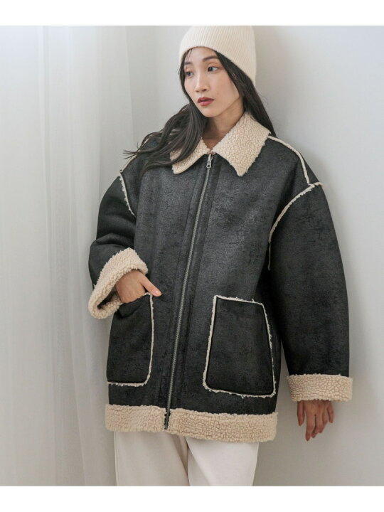 楽天市場】【SALE／50%OFF】リバーシブルボアZIPブルゾン LOWRYS FARM 
