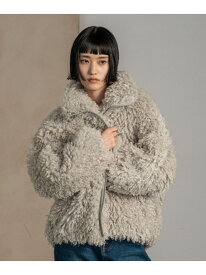 プードルファーブルゾン LOWRYS FARM ローリーズファーム ジャケット・アウター ブルゾン・ジャンパー ホワイト ブラック グレー【送料無料】[Rakuten Fashion]