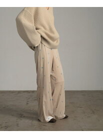 【SALE／30%OFF】ベロアシシュウイージーパンツ LOWRYS FARM ローリーズファーム パンツ その他のパンツ ブラック ベージュ ネイビー【RBA_E】【送料無料】[Rakuten Fashion]