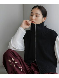 HIGZIPベスト LOWRYS FARM ローリーズファーム トップス ニット ベージュ グレー ブラック【送料無料】[Rakuten Fashion]