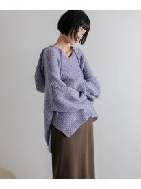 【SALE／20%OFF】メランジフードニットプルオーバー LOWRYS FARM ローリーズファーム トップス ニット グレー ホワイト パープル【RBA_E】【送料無料】[Rakuten Fashion]