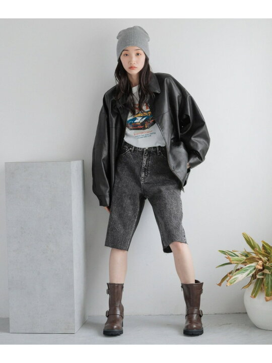 楽天市場】レザーZIPドロストブルゾン LOWRYS FARM ローリーズファーム  