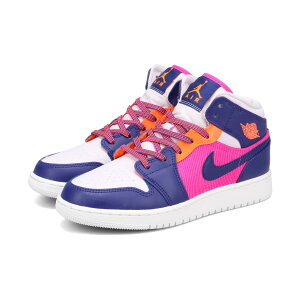 NIKE AIR JORDAN 1 MID GS iCL GA W[_ 1 ~bh GS FIRE PINK/BARELY GRAPE 555112-602