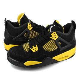 NIKE AIR JORDAN 4 RETRO GS 【THUNDER】 ナイキ エア ジョーダン 4 レトロ GS レディース ローカット BLACK/WHITE/TOUR YELLOW ブラック 408452-017
