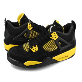 15時迄のご注文で即日発送可 NIKE AIR JORDAN 4 RETRO GS 【THUNDER】 ナイキ エア ジョーダン 4 レトロ GS レディース ローカット BLACK/WHITE/TOUR YELLOW ブラック 408452-017