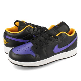 15時迄のご注文で即日発送可 NIKE AIR JORDAN 1 LOW GS ナイキ エア ジョーダン 1 ロー GS レディース スニーカー ローカット BLACK/DARK CONCORD/TAXI ブラック パープル イエロー 553560-075