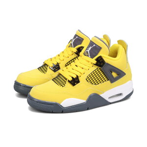 NIKE AIR JORDAN 4 RETRO GS yLIGHTNINGz iCL GA W[_ 4 g GS fB[X Xj[J[ ~bhJbg TOUR YELLOW/DARK BLUE GREY/WHITE CG[ 408452-700