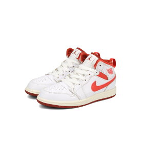 NIKE AIR JORDAN 1 MID PS ナイキ エア ジョーダン 1 ミッド PS 海外限定 日本未発売モデル キッズ 子ども スニーカー ミッドカット WHITE/DUNE RED/SAIL/LOBSTER ホワイト FJ3467-160