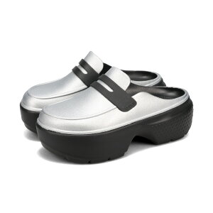 yvCX_Ez crocs STOMP METALLIC LOAFER NbNX X^v ^bN [t@[ Y fB[X T_ SILVER/BLACK Vo[ 210363-01V
