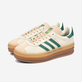 【20%OFF】 adidas GAZELLE BOLD アディダス ガゼル ガッツレー ボールド メンズ レディース スニーカー ローカット CREAM WHITE/COLLEGIATE GREEN/MAGIC BEIGE ベージュ ID7056