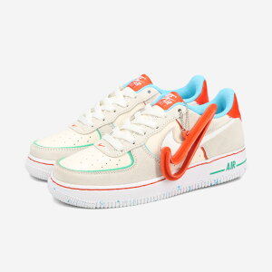 NIKE AIR FORCE 1 LOW LV8 BG yHOLIDAY COOKIESz iCL GA tH[X 1 [ LV8 BG fB[X Xj[J[ [Jbg PALE IVORY/PICANTE RED/BALTIC BLUE/WHITE zCg FQ8350-110