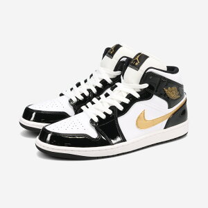 NIKE AIR JORDAN 1 MID SE iCL GA W[_ 1 ~bh SE BLACK/METALLIC GOLD/WHITE 852542-007