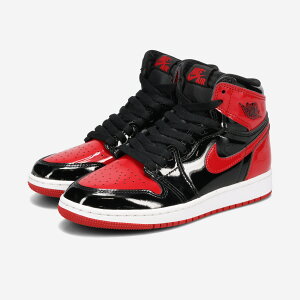 NIKE AIR JORDAN 1 RETRO HIGH OG GS yBRED PATENTz iCL GA W[_ 1 g nC OG GS BLACK/WHITE/VARSITY RED 575441-063