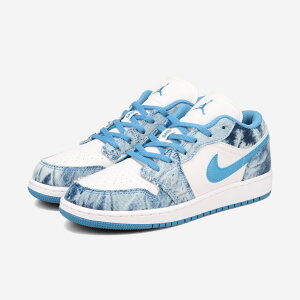 NIKE AIR JORDAN 1 LOW GS yWASHED DENIMz iCL GA W[_ 1 [ GS WHITE/DUTCH BLUE/WHITE dm8947-100
