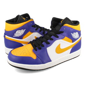 15時までのご注文で即日発送 NIKE AIR JORDAN 1 MID 【LAKERS】 ナイキ エア ジョーダン 1 ミッド レイカーズ メンズ スニーカー ミドルカット DARK CONCORD/TAXI/WHITE/BLACK パープル イエロー ホワイト DQ8426-517