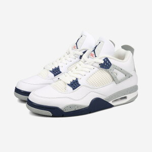 NIKE AIR JORDAN 4 RETRO ナイキ エア ジョーダン 4 レトロ メンズ スニーカー ローカット WHITE/MIDNIGHT NAVY/LIGHT SMOKE GREY/FIRE RED ホワイト ネイビー DH6927-140