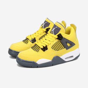 NIKE AIR JORDAN 4 RETRO GS yLIGHTNINGz iCL GA W[_ 4 g GS fB[X Xj[J[ ~bhJbg TOUR YELLOW/DARK BLUE GREY/WHITE CG[ 408452-700