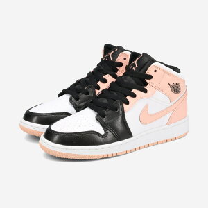 NIKE AIR JORDAN 1 MID GS ナイキ エア ジョーダン 1 ミッド GS レディース スニーカー ミッドカット WHITE/BLACK/CRIMSON TINT ピンク 554725-133