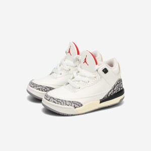 NIKE AIR JORDAN 3 RETRO TD 【WHITE CEMENT REIMAGINED】 ナイキ エア ジョーダン 3 レトロ TD キッズ 子ども スニーカー ローカット SUMMIT WHITE/FIRE RED/BLACK/CEMENT GREY ホワイト DM0968-100