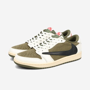 NIKE AIR JORDAN 1 LOW OG SP ×TRAVIS SCOTT yREVERSE OLIVEz iCL GA W[_ 1 [ OG SP × gBX XRbg yo[XI[uz Y Xj[J[ [Jbg MEDIUM OLIVE/BLACK/SAIL/MUSLIN J[L