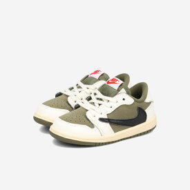 NIKE AIR JORDAN 1 LOW OG SP TD ×TRAVIS SCOTT 【REVERSE OLIVE】 ナイキ エア ジョーダン 1 ロー OG SP TD × トラヴィス スコット 【リバースオリーブ】 ベビー 子ども スニーカー ローカット MEDIUM OLIVE/BLACK/SAIL/MUSLIN カーキグリーン DO5441-200