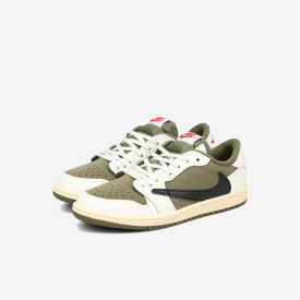 NIKE AIR JORDAN 1 LOW OG SP PS ×TRAVIS SCOTT 【REVERSE OLIVE】 ナイキ エア ジョーダン 1 ロー OG SP PS × トラヴィス スコット 【リバースオリーブ】 子ども キッズ スニーカー ローカット MEDIUM OLIVE/BLACK/SAIL/MUSLIN カーキグリーン DO5442-200