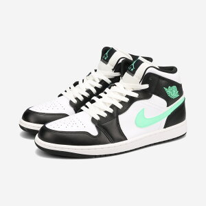 NIKE AIR JORDAN 1 MID ナイキ エア ジョーダン 1 ミッド メンズ スニーカー ミッドカット WHITE/BLACK/GREEN GLOW ホワイト DQ8426-103