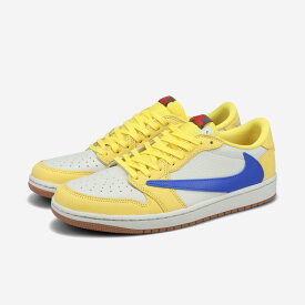 NIKE WMNS AIR JORDAN 1 LOW OG SP × TRAVIS SCOTT ナイキ ウィメンズ エア ジョーダン 1 ロー OG SP × トラヴィス スコット メンズ レディース スニーカー ローカット CANARY/RACER BLUE/LIGHT SILVER イエロー DZ4137-700
