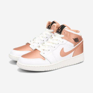 NIKE AIR JORDAN 1 MID GS iCL GA W[_ 1 ~bh GS CO f fB[X Xj[J[ ~bhJbg WHITE/ROSE GOLD/BLACK zCg 555112-190