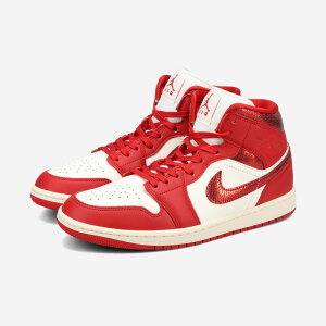 NIKE WMNS AIR JORDAN 1 MID SE iCL GA W[_ 1 ~bh SE Y Xj[J[ ~bhJbg SAIL/VARSITY RED/TEAM RED bh HJ9337-106