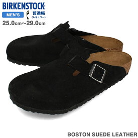 15時迄のご注文で即日発送可 BIRKENSTOCK BOSTON SUEDE LEATHER 【REGULAR】 ビルケンシュトック ボストン スエードレザー レギュラーフィット メンズ レディース サンダル BLACK ブラック BKS-1027142