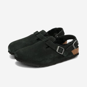 BIRKENSTOCK TOKIO SHEARLING SUEDE LEATHER yNARROWz rPVgbN gLI VAO XG[hU[ i[tBbg fB[X T_ BLACK ubN BKS-1028328