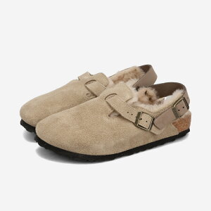 BIRKENSTOCK TOKIO SHEARLING SUEDE LEATHER yNARROWz rPVgbN gLI VAO XG[hU[ i[tBbg fB[X T_ TAUPE x[W BKS-1028349