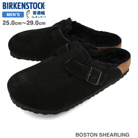 【お買い物マラソンSALE】 15時迄のご注文で即日発送可 BIRKENSTOCK BOSTON SHEARLING レギュラーフィット ビルケンシュトック ボストン シアリング メンズ サンダル BLACK ブラック 黒 259881