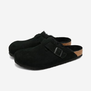 BIRKENSTOCK BOSTON SHEARLING レギュラーフィット ビルケンシュトック ボストン シアリング メンズ サンダル BLACK ブラック 黒 259881
