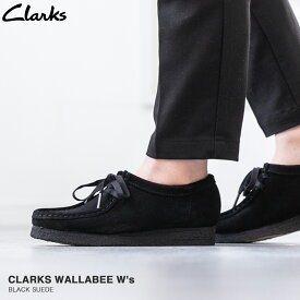 [要エントリーで最大P15倍 4/24(水)20:00～4/27(土)9:59] CLARKS WALLABEE W's クラークス ワラビー ウィメンズ レディース カジュアル シューズ モカシン ブーツ BLACK SUEDE ブラック スエード 26155522