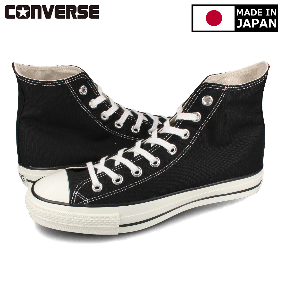 CONVERSE CANVAS ALL STAR J HI 【MADE IN JAPAN】【日本製】 コンバース オールスター J HI BLACK  | SELECT SHOP LOWTEX