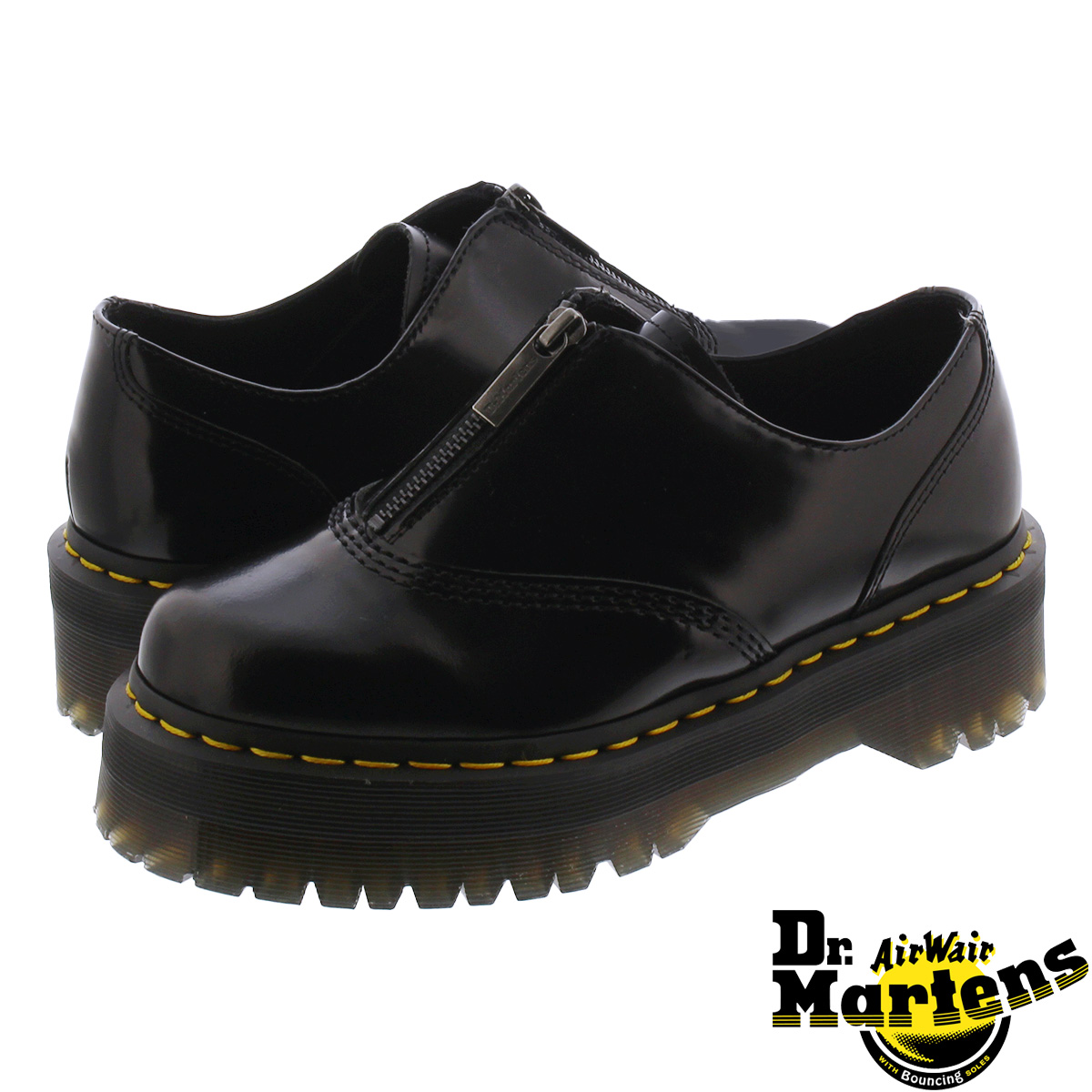 送料無料 Dr.Martens ドクターマーチン レディース シューズ ブーツ 靴 今だけスーパーセール限定 ジップ 厚底 ブラック 黒 R25451001 QUAD ZIP SHOE BLACK 2 クワッド レトロ AURIAN II オウリアン RETRO 誕生日プレゼント