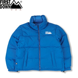 �y60%OFF�z FIRST DOWN BUBBLE DOWN JACKET SHORT �t�@�[�X�g�_�E�� �o�u�� �_�E�� �W���P�b�g �V���[�g �����Y ���f�B�[�X �A�E�^�[ BLUE �u���[ F742040-70