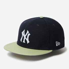 NEW ERA 59FIFTY MELTON NEW YORK YANKEES Powered by GORO NAKATSUGAWA（MIN-NANO） ニューエラ 59FIFTY メルトン ニューヨーク・ヤンキース 中津川吾郎 ミンナノ メンズ レディース キャップ 帽子 NAVY/LIGHT GREEN ネイビー 14703383