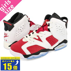 [要エントリーで最大P15倍 4/24(水)20:00～4/27(土)9:59] NIKE AIR JORDAN 6 RETRO GS 【CARMINE】 ナイキ エア ジョーダン 6 レトロ GS WHITE/CARMINE/BLACK 384665-106