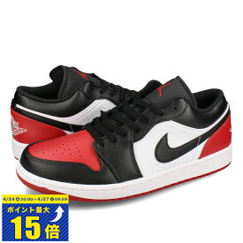 [要エントリーで最大P15倍 4/24(水)20:00～4/27(土)9:59] NIKE AIR JORDAN 1 LOW ナイキ エア ジョーダン 1 ロー メンズ スニーカー ローカット WHITE/BLACK/VARSITY RED/WHITE ブラック 553558-161