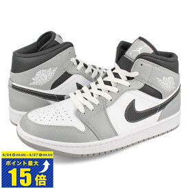 [要エントリーで最大P15倍 4/24(水)20:00～4/27(土)9:59] NIKE AIR JORDAN 1 MID ナイキ エア ジョーダン 1 ミッド LIGHT SMOKE GREY/WHITE/ANTHRACITE 554724-078