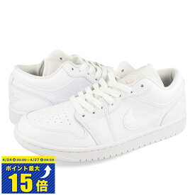 [要エントリーで最大P15倍 4/24(水)20:00～4/27(土)9:59] NIKE WMNS AIR JORDAN 1 LOW ナイキ ウィメンズ エア ジョーダン 1 ロー レディース メンズ スニーカー ローカット WHITE/WHITE ホワイト 白 定番モデル DV0990-111