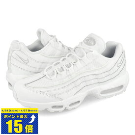 [要エントリーで最大P15倍 4/24(水)20:00～4/27(土)9:59] NIKE AIR MAX 95 ESSENTIAL ナイキ エア マックス 95 エッセンシャル メンズ スニーカー ローカット WHITE/WHITE/GREY FOG ホワイト 定番モデル CT1268-100