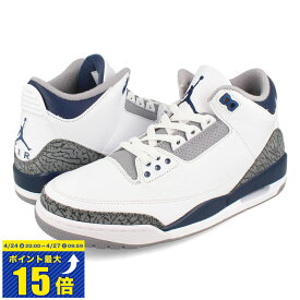 [要エントリーで最大P15倍 4/24(水)20:00～4/27(土)9:59] NIKE AIR JORDAN 3 RETRO ナイキ エア ジョーダン 3 レトロ メンズ スニーカー ミッドカット WHITE/MIDNIGHT NAVY/CEMENT GREY/BLACK ホワイト CT8532-140