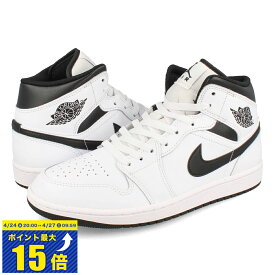 [要エントリーで最大P15倍 4/24(水)20:00～4/27(土)9:59] NIKE AIR JORDAN 1 MID ナイキ エア ジョーダン 1 ミッド メンズ スニーカー ミッドカット WHITE/BLACK/WHITE ホワイト DQ8426-132