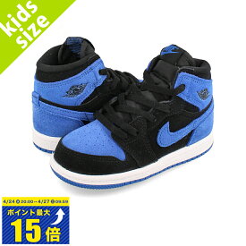 [要エントリーで最大P15倍 4/24(水)20:00～4/27(土)9:59] NIKE AIR JORDAN 1 RETRO HIGH OG TD 【ROYAL REIMAGINED】 ナイキ エア ジョーダン 1 レトロ ハイ OG TD ベビー 子ども スニーカー ハイカット BLACK/ROYAL BLUE/WHITE ブラック FD1413-042