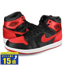 [要エントリーで最大P15倍 4/24(水)20:00～4/27(土)9:59] NIKE WMNS AIR JORDAN 1 RETRO HIGH OG 【SATIN BRED】 ナイキ ウィメンズ エア ジョーダン 1 レトロ ハイ OG メンズ レディース スニーカー ハイカット BLACK/UNIVERSITY RED/WHITE ブラック fd4810-061